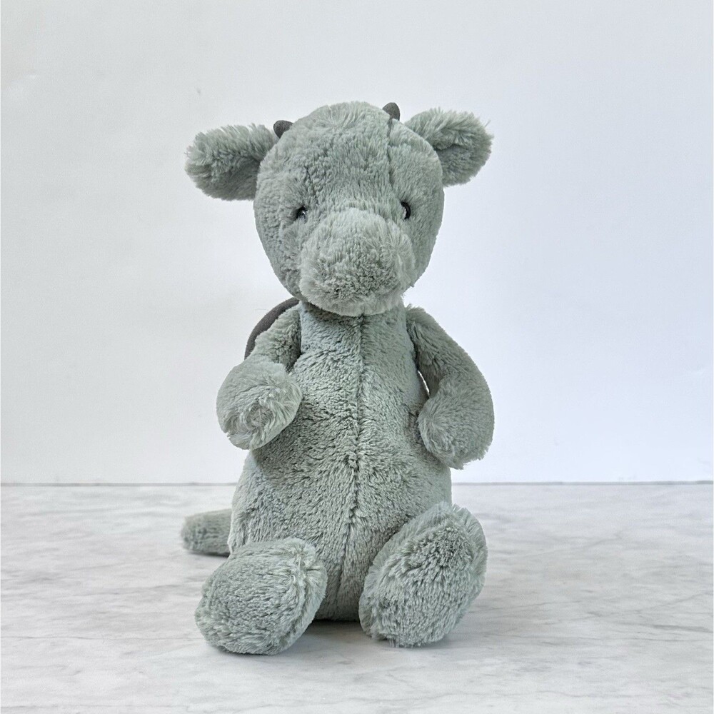 Jellycat London Medium Bashful Dragon Sage Green 12" Tall  Plush BAS3DGN